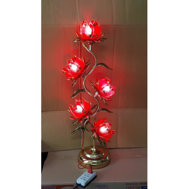 Đèn thờ hoa sen 5 bông 75 cm
