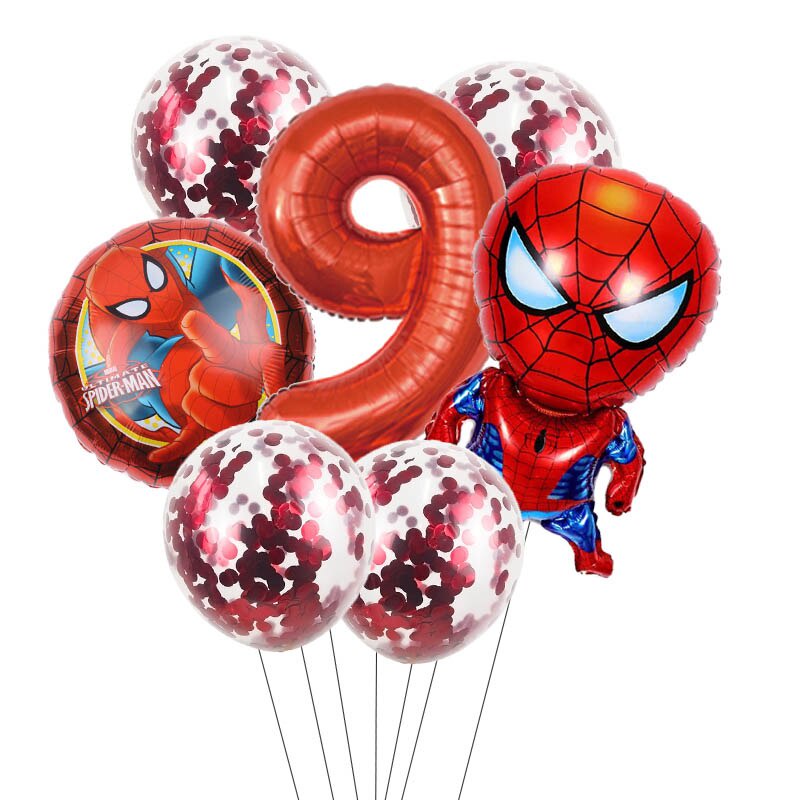 Set 7 bong bóng lá nhôm hình hoạt hình các siêu anh hùng trang trí tiệc sinh nhật cho bé