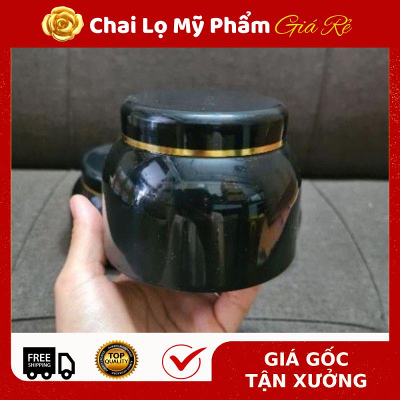 Hủ Đựng Kem ❤ RẺ VÔ ĐỊCH ❤ Hũ body bầu 120g Đen Viền Vàng chiết mỹ phẩm , Hũ đựng kem , phụ kiện du lịch
