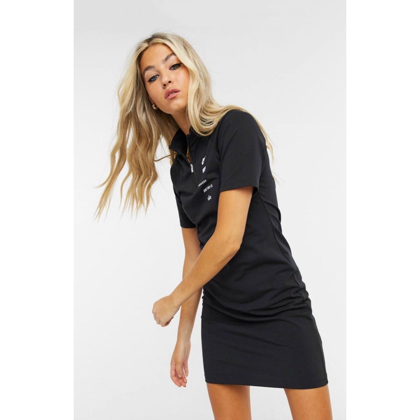 Đầm Thun Suông Cổ Trụ Váy Suông Dáng Dài Có Cổ Polo Body 100% COTTON VNXK  Adidas