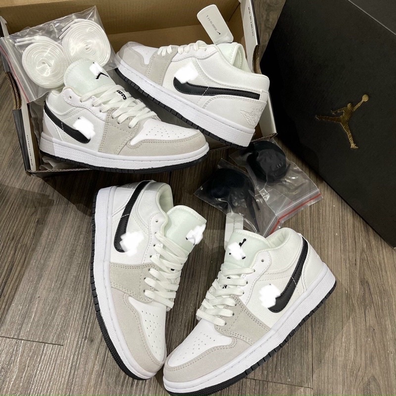 Giày _Jd low “astrograbber” trắng xám móc đen thể thao nam nữ