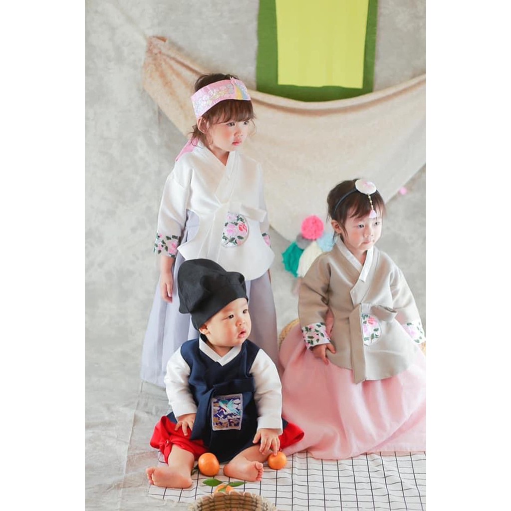 SET HANBOK CAO CẤP CHO BÉ TRAI BÉ GÁI THÊU HOT HIT