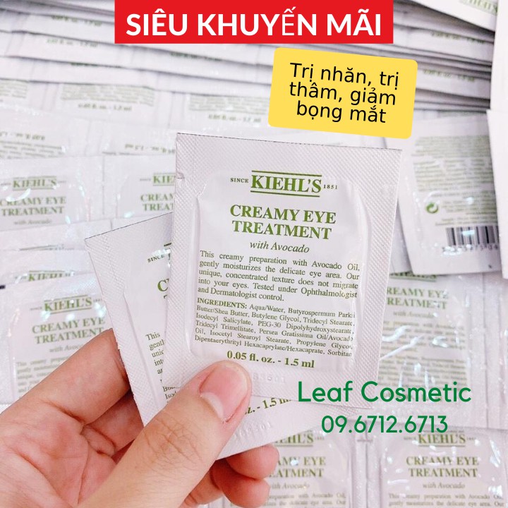 [ Sample - 1.5ml ] Kem mắt bơ giảm thâm, giảm bọng mắt Kiehl.s Creamy Eye Treatment With Avocado mini