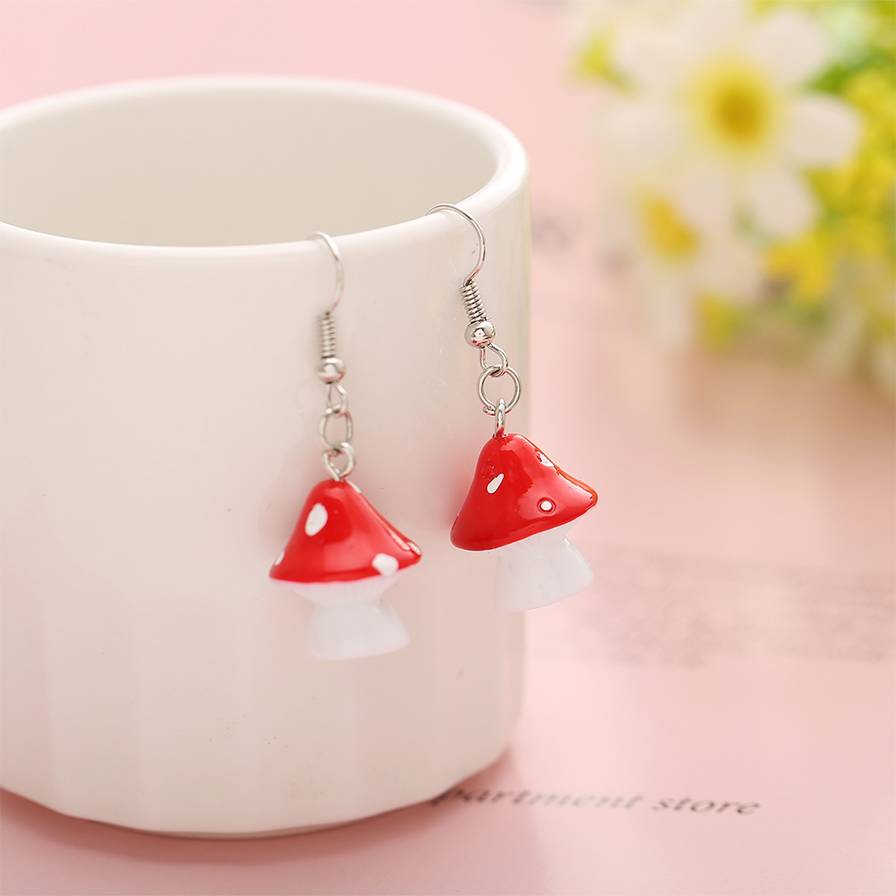 Hoa Tai Dáng Dài Hình Nấm Phong Cách Hàn Quốc Cho Nữ