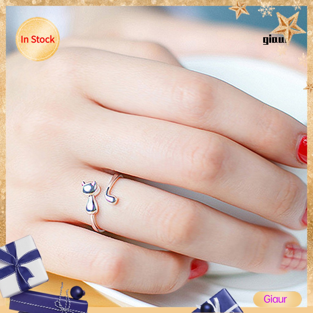 Nhẫn Hở Hình Mèo Dễ Thương Dùng Làm Quà Tặng Cho Bạn Gái