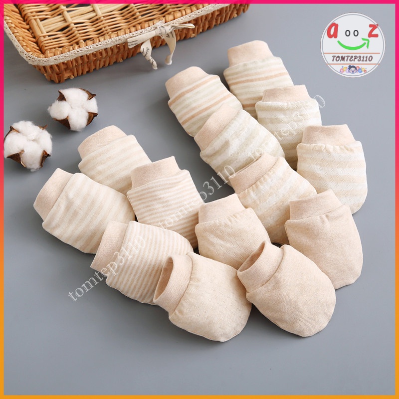 Bao Tay Sơ Sinh Sét 3 Đôi - Chất Cotton Hữu Cơ Tự Nhiên An Toàn Mềm Mại Cho Da Của Bé