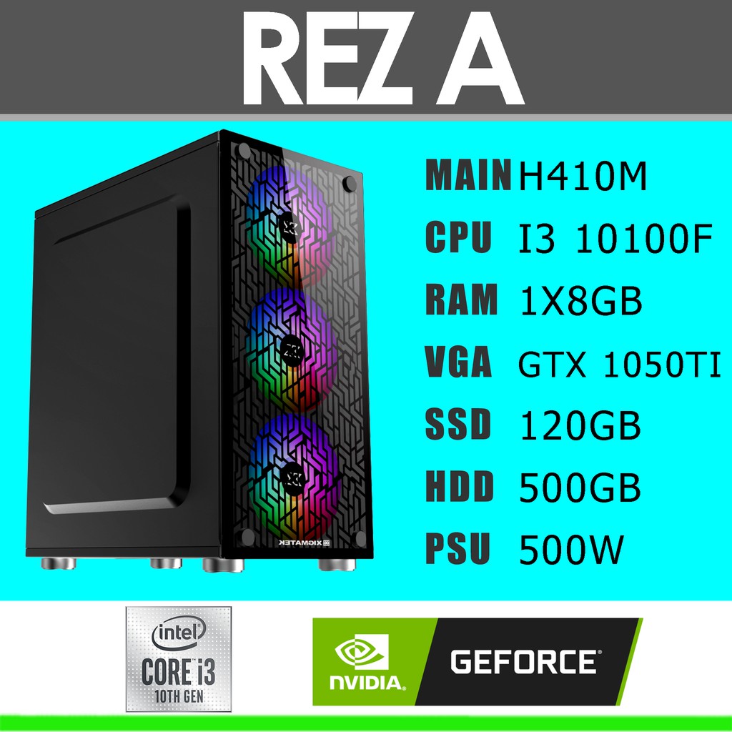 Pc gaming trọn bộ I3 10100F / MAIN H410M / RAM 8GB / GTX 1050TI 4GB / SSD 128GB + HDD 500GB / 500W / SAMSUNG 24" | BigBuy360 - bigbuy360.vn