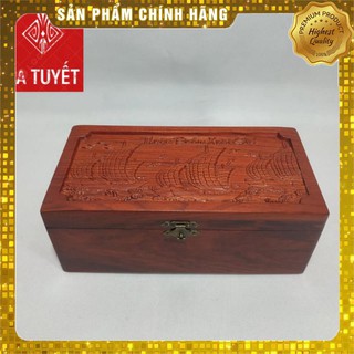 [Mỹ Nghệ Đồng Kỵ] Hộp đựng CON DẤU CÔNG TY, đựng trang sức GỖ HƯƠNG chạm THUẬN BUỒM XUÔI GIÓ CỰC ĐẸP ( LOẠI TO- ẢNH THẬT