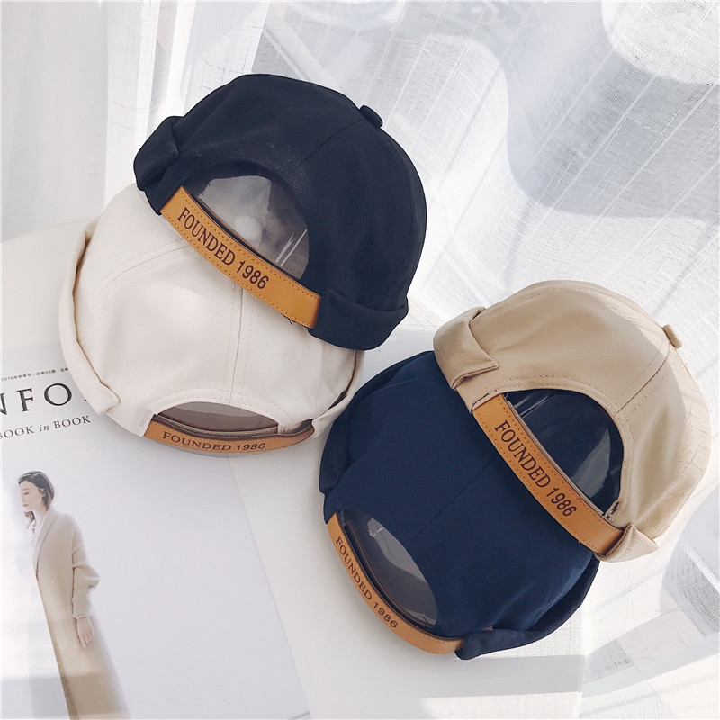 Nón Tai Bèo Chất Liệu Da Màu Trơn Phong Cách Retro 1986