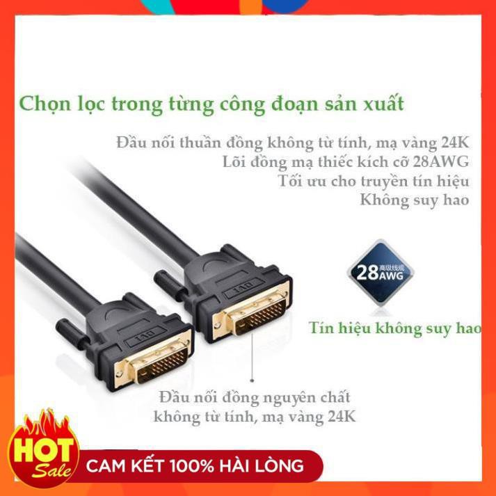 [Chính Hãng] Cáp DVI 24+1 Ugreen (11606) Dài 1.5M-Dây cáp Dvi mạ vàng 24k bảo hành chính hãng 12 tháng