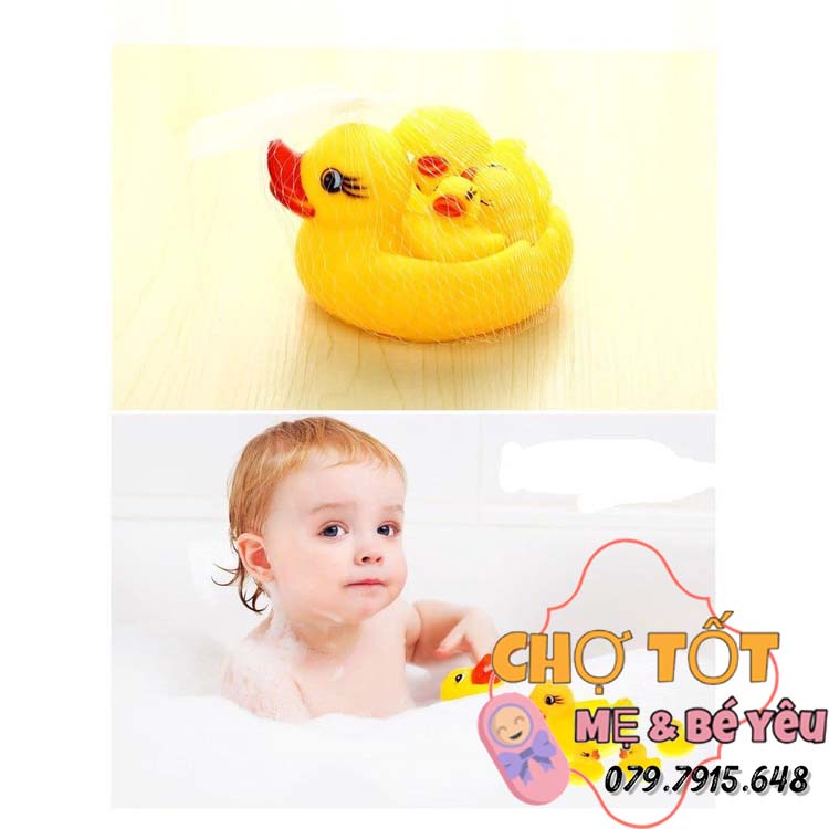 Đồ Chơi Đàn vịt thả bồn tắm chút chít cho bé ( 1 mẹ 3 con )
