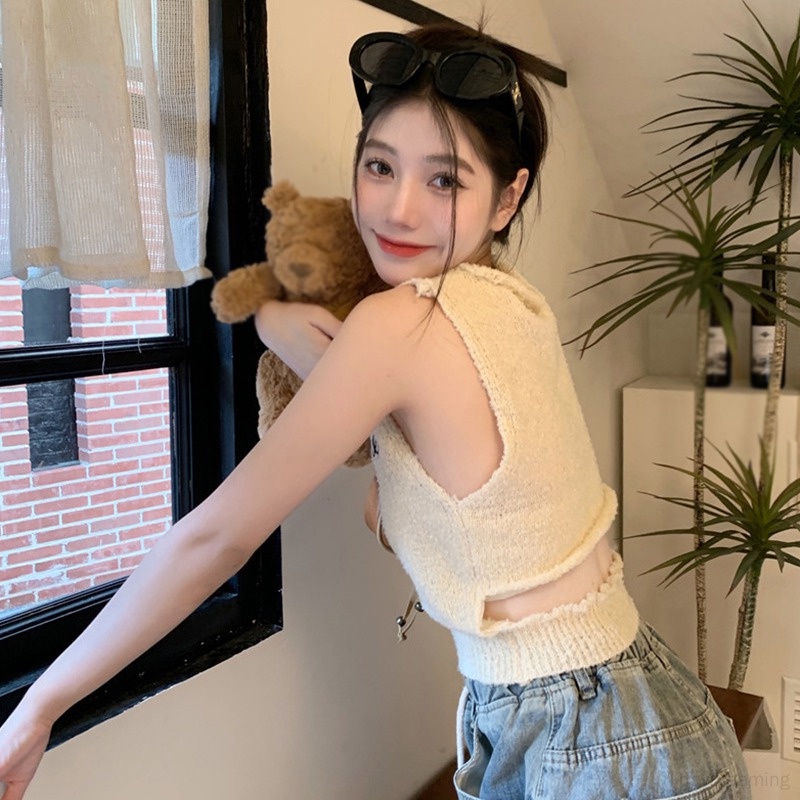 Áo Tank Top Cổ Tròn In Chữ Phong Cách Retro Thời Trang Cho Nữ
