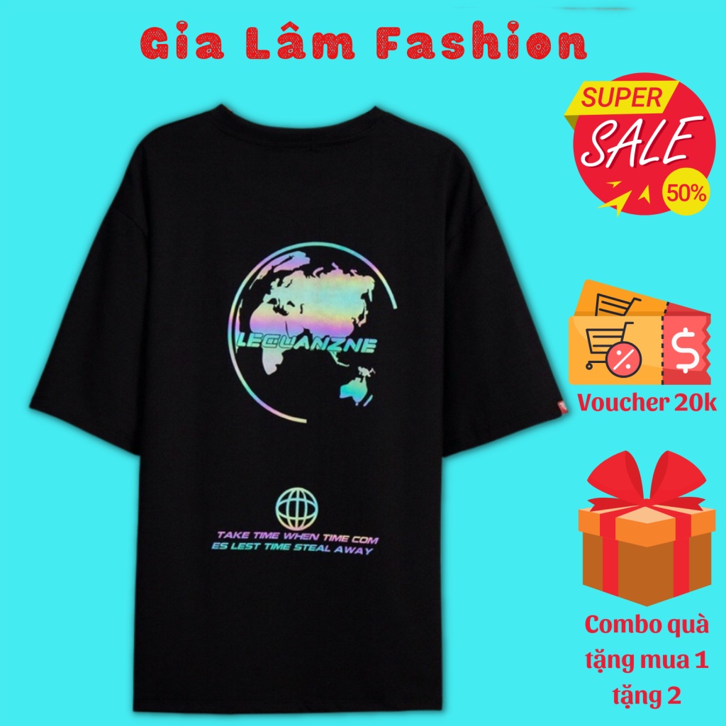 Áo thun phản quang Leguanzne 7 màu nam nữ Unisex vải cotton xịn dày mịn co dãn hàng cao cấp PQ26