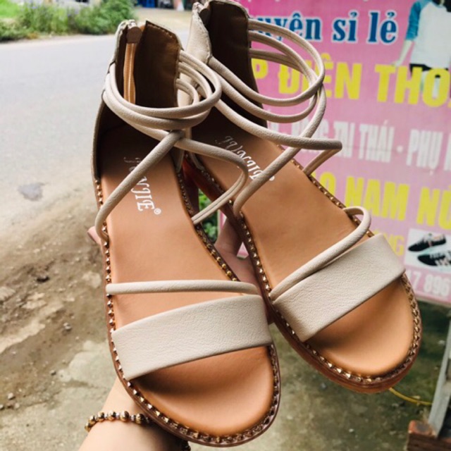 Dép nữ quai hậu dây đan chéo