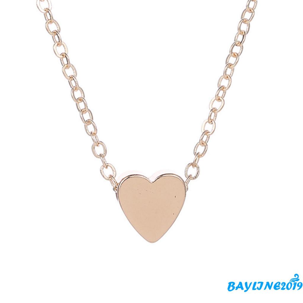 Vòng cổ Sợi Xích Mặt Hình Trái Tim Mini Màu Sắc Đơn Giản Dành Cho Nữ