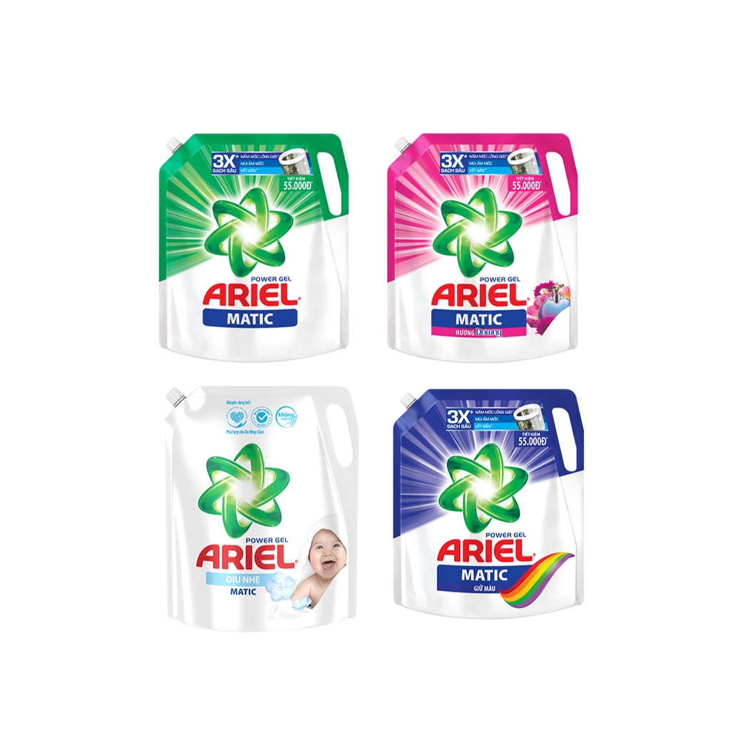 Combo 2 túi nước giặt Ariel Matic 2.1kg - 2.3kg