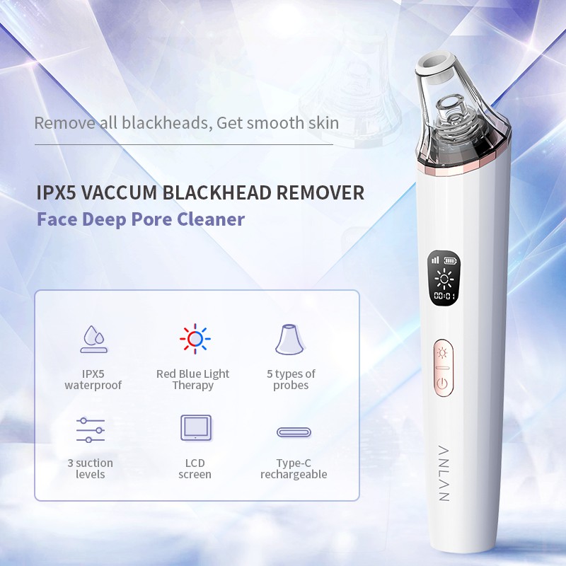 [Mã FMCGMALL - 8% đơn 250K] Máy hút loại bỏ mụn đầu đen ANLAN chống nước làm sạch da mặt | BigBuy360 - bigbuy360.vn