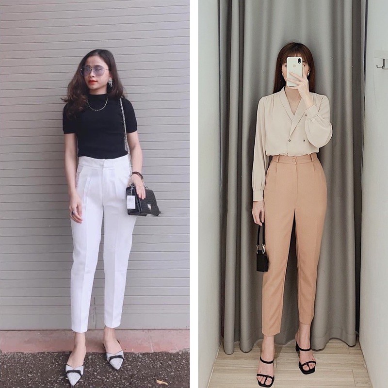 Quần âu nữ công sở 1 khuy cúc bọc vải cực đẹp | BigBuy360 - bigbuy360.vn