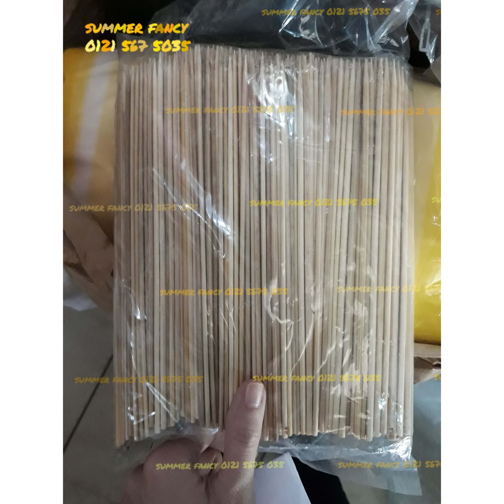 700g Xiên tre que nướng thit 15cm, 20cm, 25cm  - Bamboo Skewers Paddle Sticks Wooden Grill Kebab Barbeque Party Stick