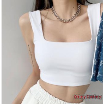 Áo Hai Dây Cổ Vuông Màu Trơn Quyến Rũ Thời Trang Cho Nữ