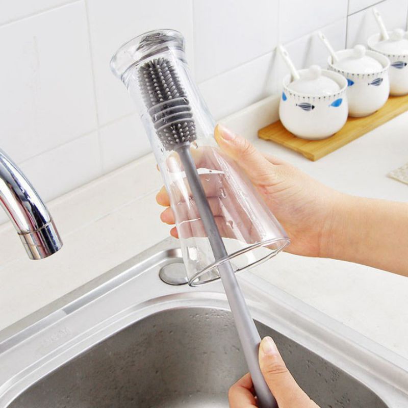 Cọ rửa ly, rửa bình sữa, có rảnh thông tin, rửa sạch mọi chỉ tiết, chất liệu silicon siêu bền, an toàn với trẻ nhỏ
