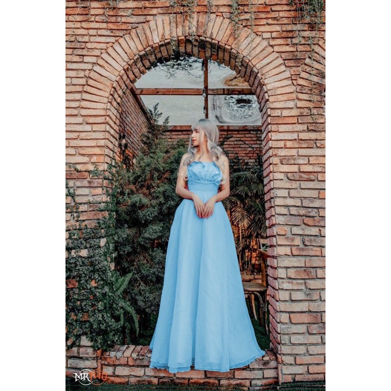 đầm cúp xếp nơ lưng