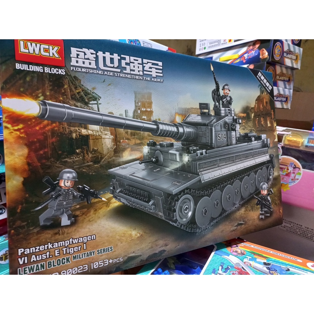 Xếp hình xe tăng bọc thép quân đội Đức 90023 thế hệ mới Lewan Block Military Series 1053 mảnh