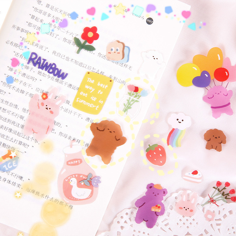 Flowertree Sticker Tờ hình dán trang trí hình hoa và trái cây đáng yêu