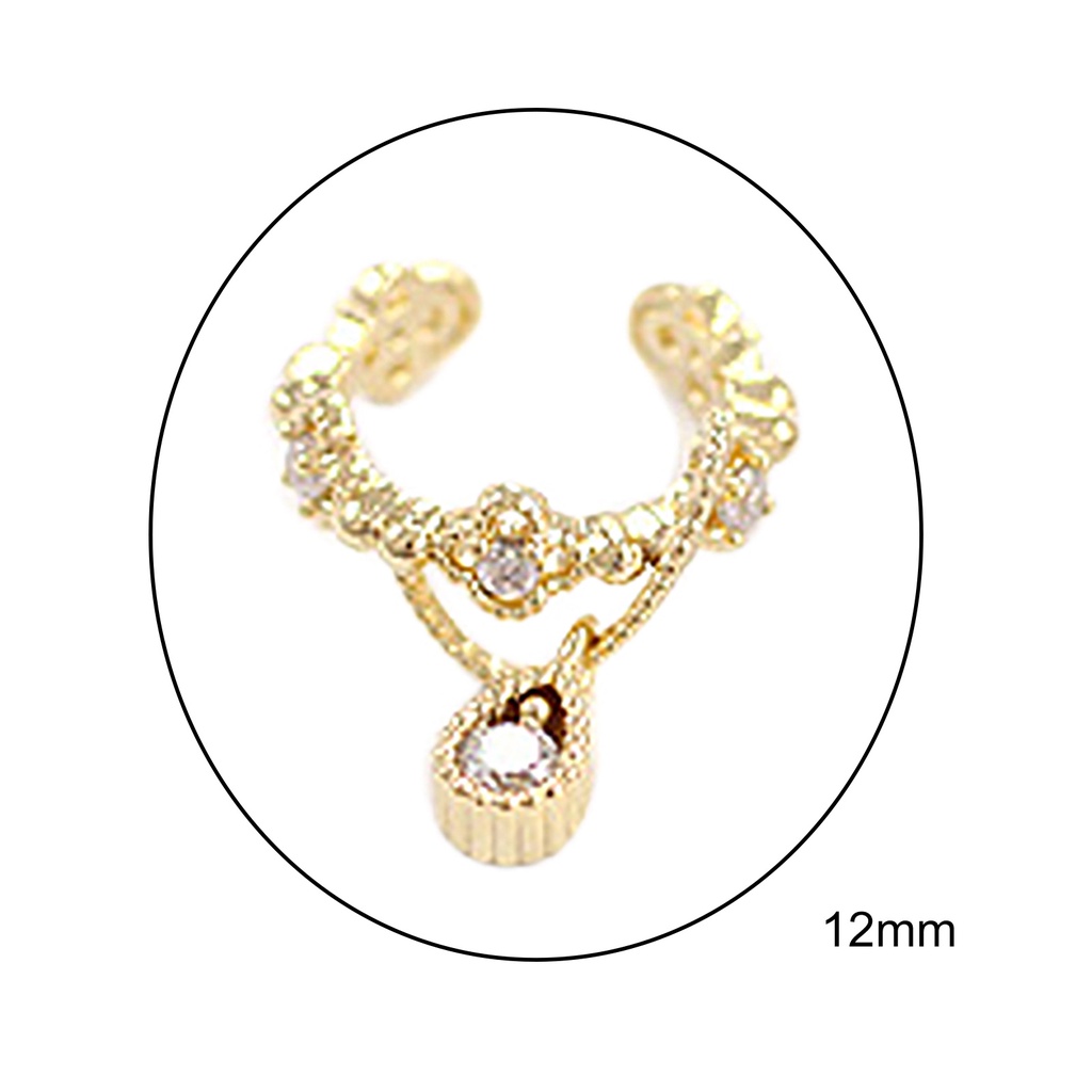 Khuyên kẹp vành tai không xỏ lỗ đính kim cương giả xinh xắn cho nữ