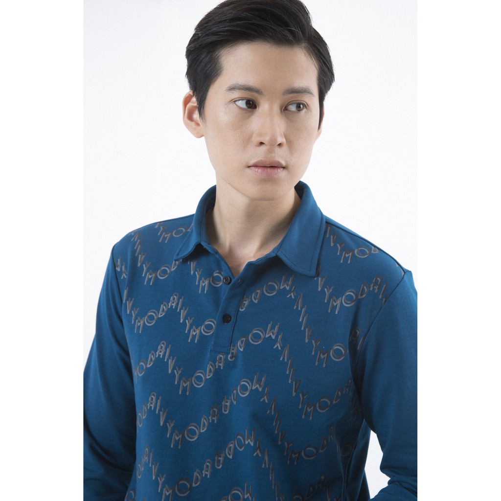 [Mã WABRIVY50 - 10% - ĐH từ 250K] Áo thun nam dài tay cổ đức in họa tiết IVY moda MS 58E2223 | BigBuy360 - bigbuy360.vn