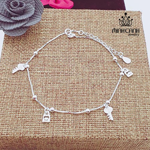 Lắc Chân Bạc 925 Chìa Khóa Và Ổ Khóa - Minh Canh Jewelry