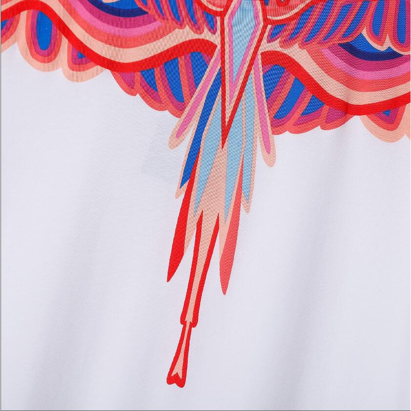 Áo Thun Đen Tay Ngắn In Hình Đôi Cánh Đỏ Và Hoa Hồng Thời Trang