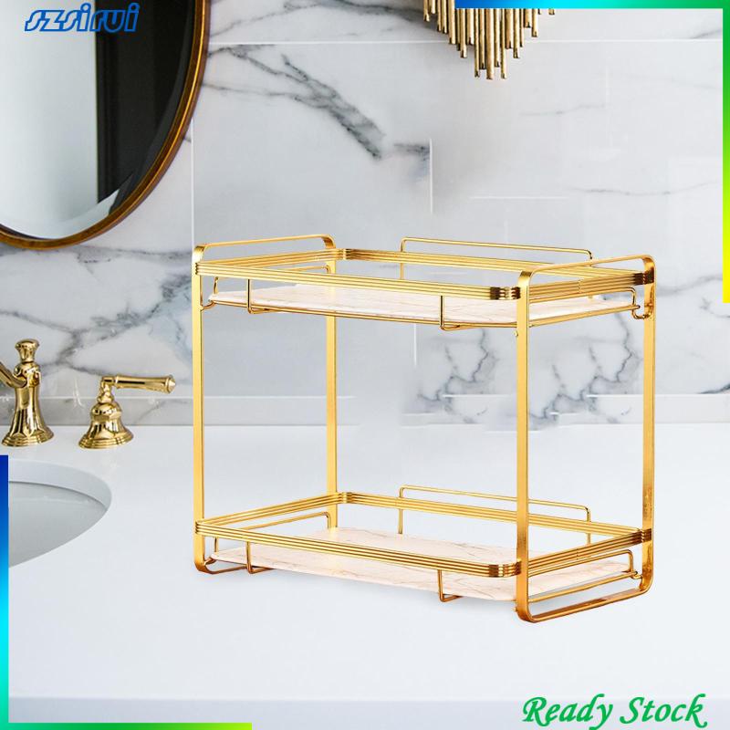 Kệ Sắt 2 Tầng Đựng Đồ Trang Điểm Để Bàn