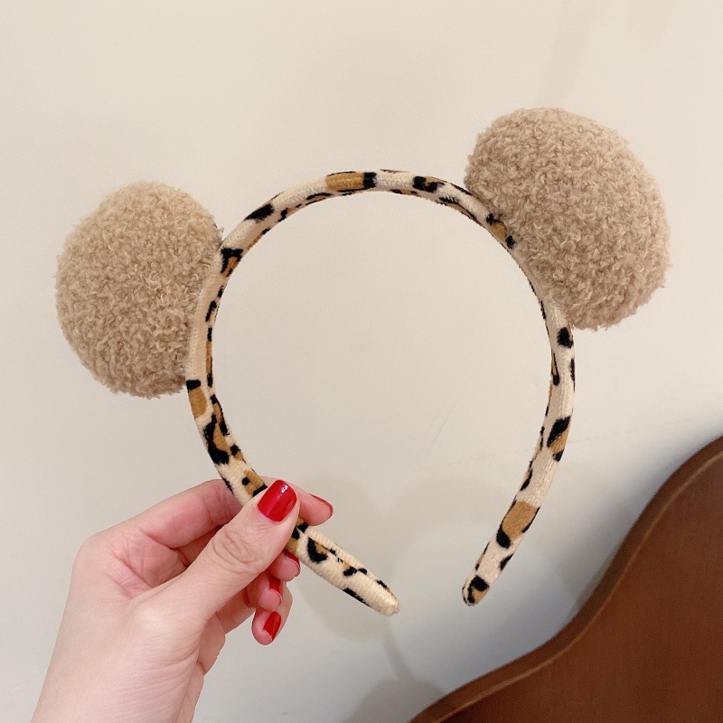 Băng Đô Tai Gấu Họa Tiết Da Báo Dễ Thương