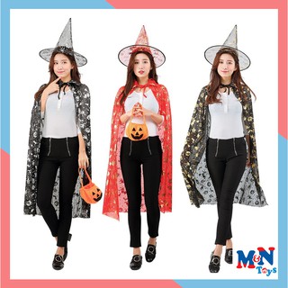 Bộ hóa trang phù thủy halloween kèm mũ- áo choàng Halloween người lớn 1,2m