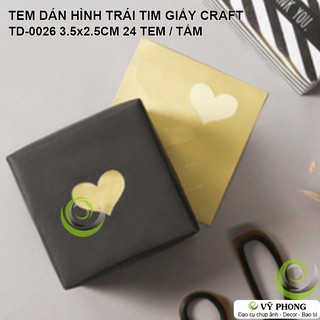 TEM DÁN STICKER HÌNH TRÁI TIM DÙNG ĐỂ NIÊM PHÔNG TRANG TRÍ BAO BÌ TÚI HỘP QUÀ TẶNG TD-0026