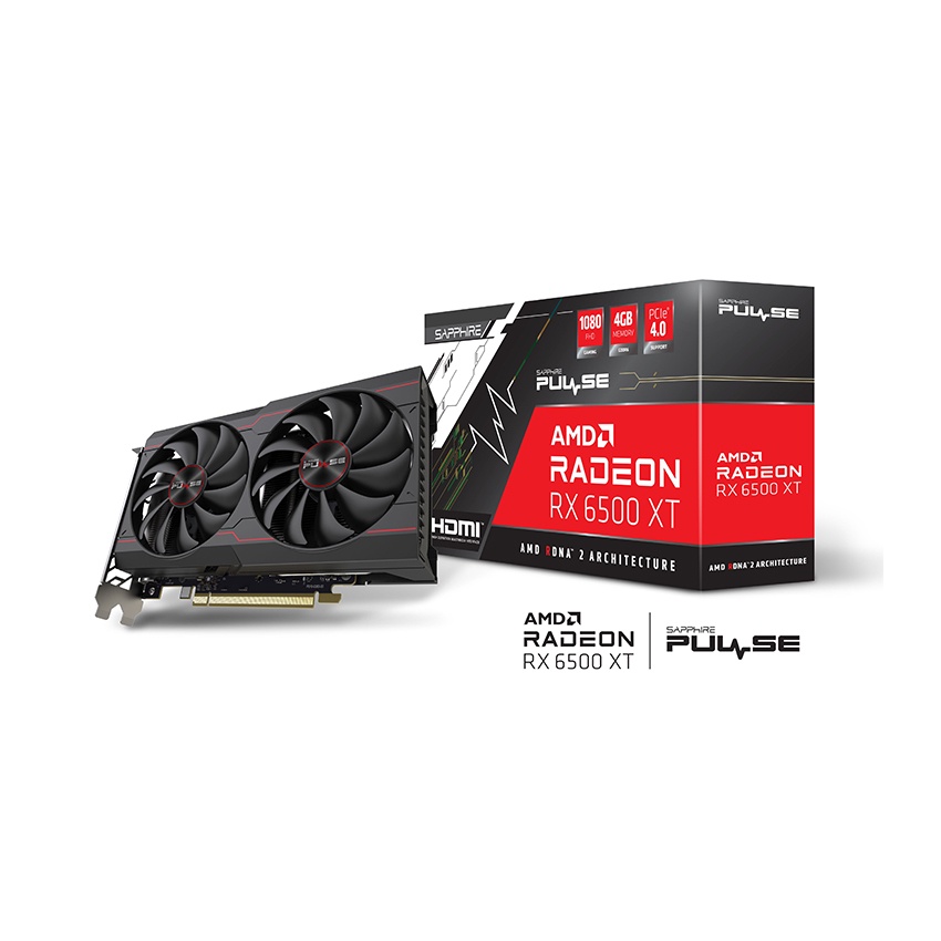 Card màn hình VGA SAPPHIRE PULSE AMD Radeon™ RX 6500 XT 4GB GDDR6