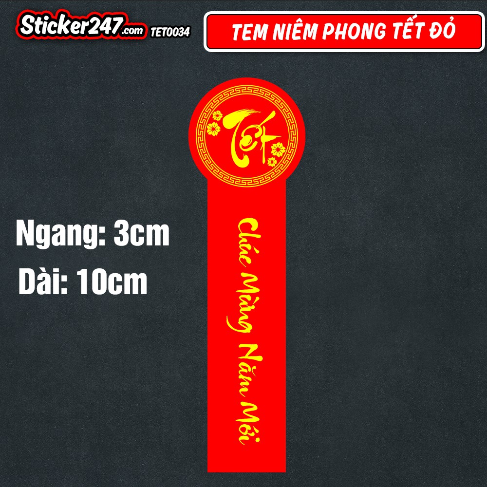 34 Tem Tết Decal Tem Dán Niêm Phong Chúc Mừng Năm Mới 𝑭𝒓𝒆𝒆𝒔𝒉𝒊𝒑 Decal Chống Nước, Màu Sắc Nét, Cắt Sẵn, Trang trí Tết