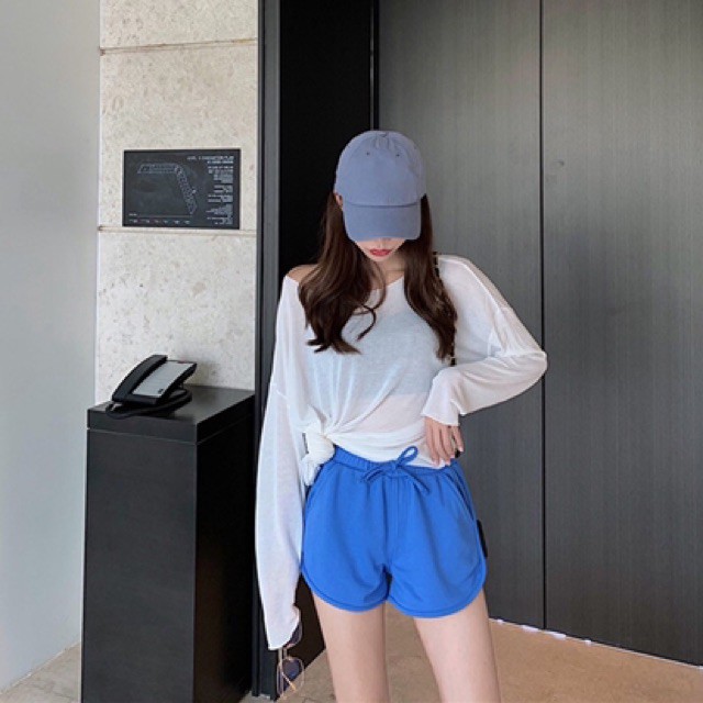 quần short nữ chạy viền nổi chất cát hàn xinh xắn