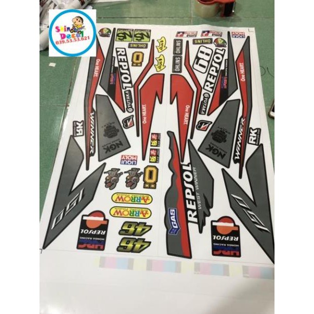 Tem rời winner repsol decal nhám sản phẩm y hình 100%