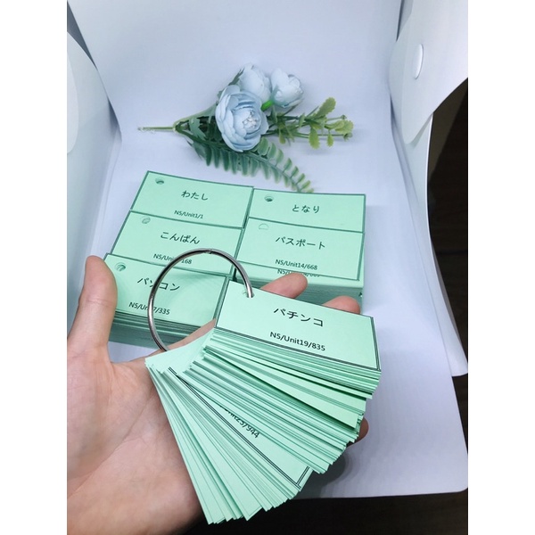 FLASHCARD TỪ VỰNG TIẾNG NHẬT N5  1000 thẻ từ vựng sách Minnano 1