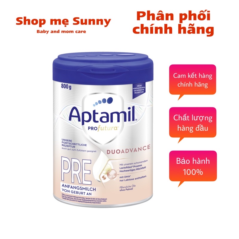 Sữa Aptamil bạc Pre của Đức 800gam