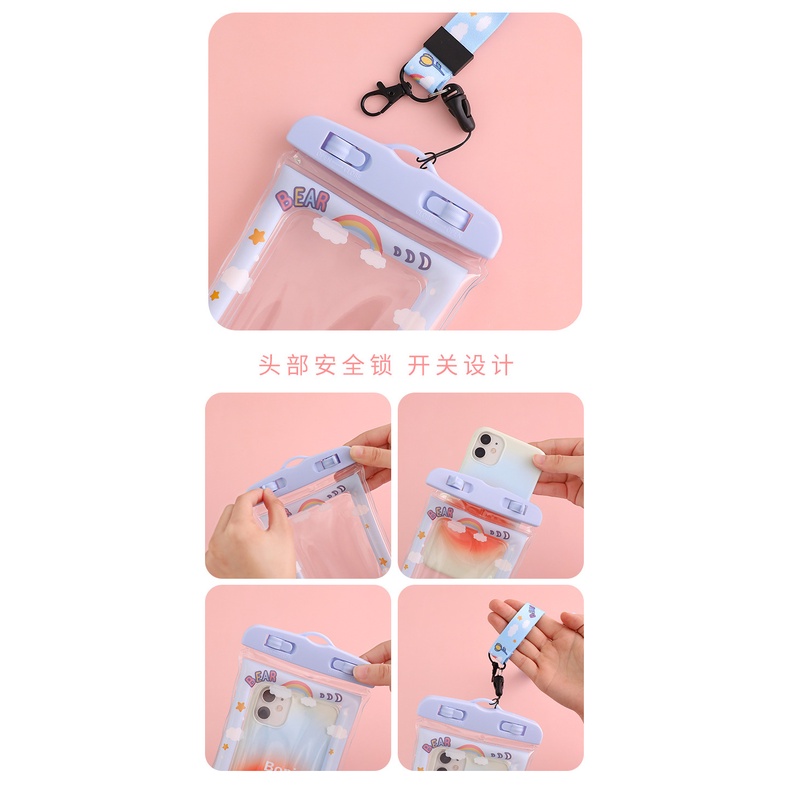 Túi Chống Nước Điện Thoại Túi Đựng Điện Thoại Chống Nước Đi Bơi, Đi Biển, Đi Mưa Gấu Butter Milk - Minh An Saigon