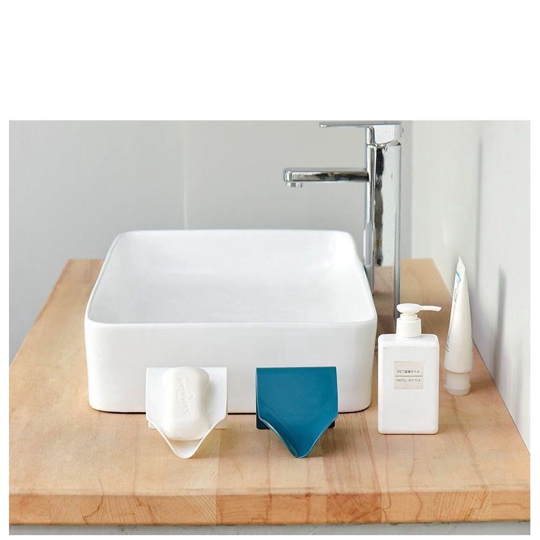 Self Adhesive Soap Dish Saver Holder, Countertop Soap Drainer, V-shape Soap Sponge Storage Holder