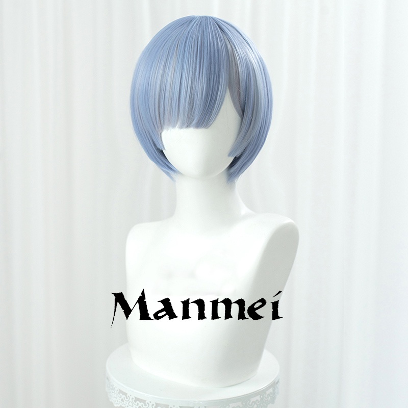 Manmei Anime Life in a Different World from Zero Re Rem Ram Emilia Cosplay Wig Heat Resistant Synthetic Wigs