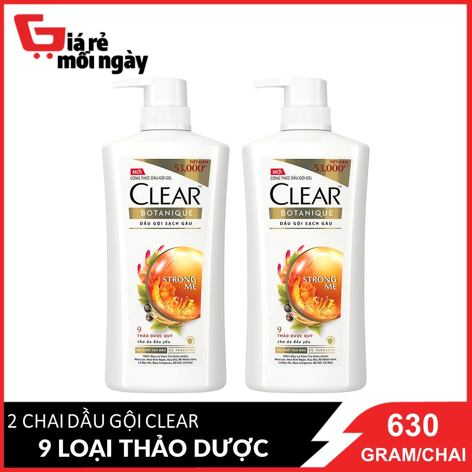 Combo 2 Dầu gội Clear 9 loại thảo dược quý 630g