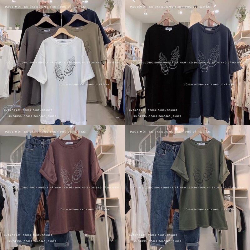 Áo phông in hình đôi giày đủ màu From thụng unisex, Áo thun Nam Nữ dáng rộng chất cottong(ảnh thật)