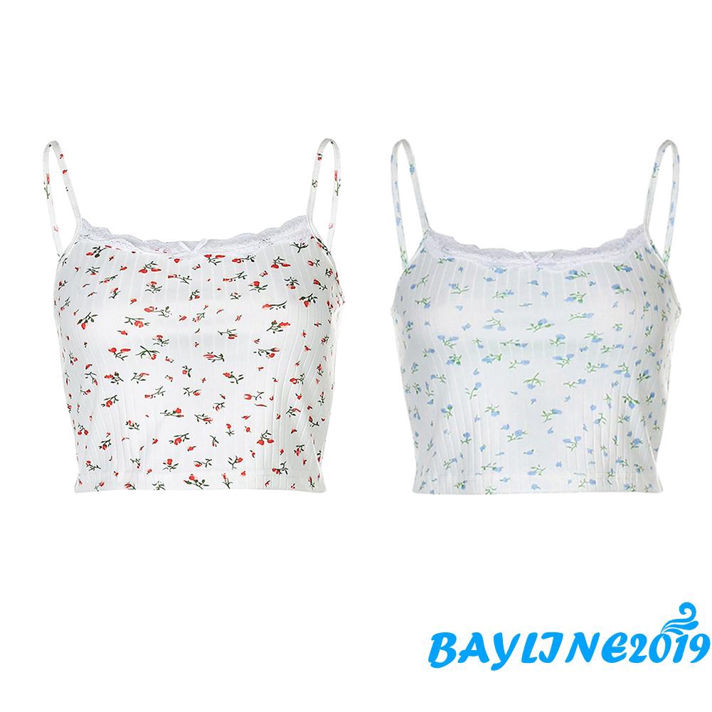 Áo Croptop Hai Dây Phối Ren Quyến Rũ Dành Cho Nữ