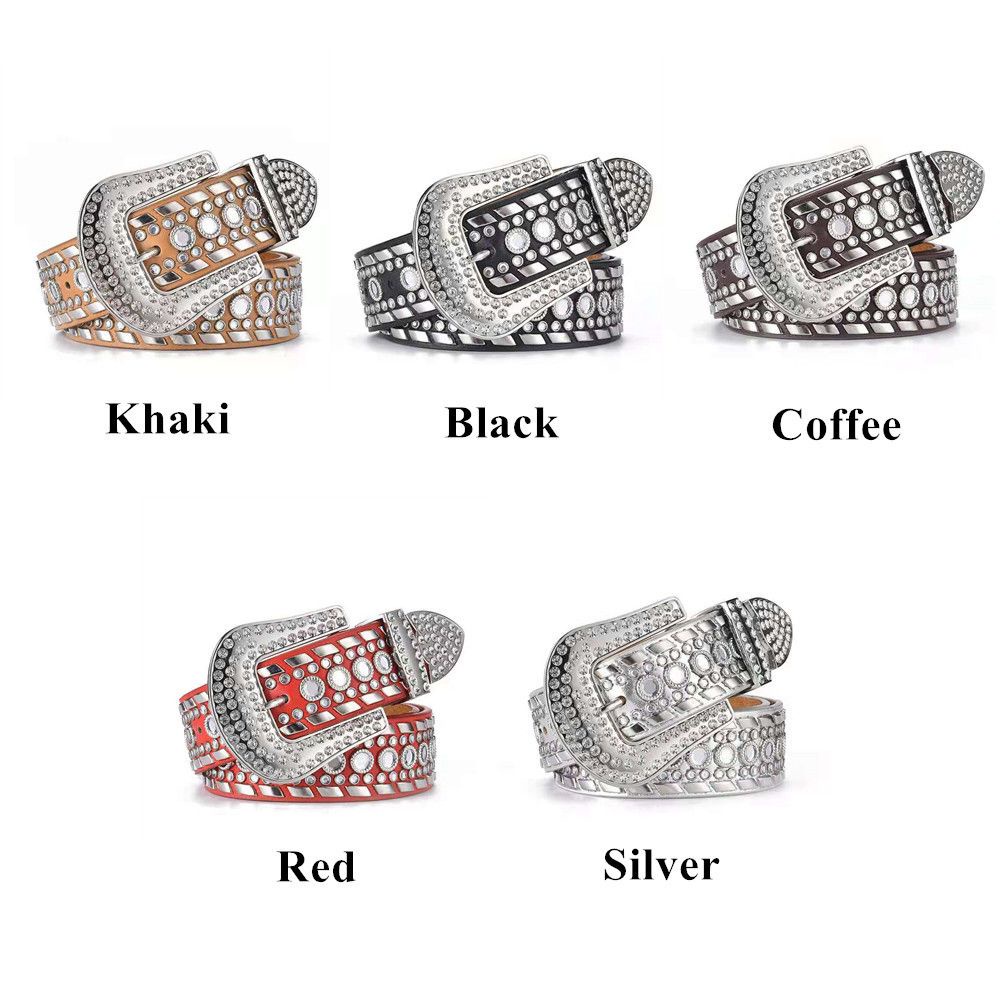 Thắt lưng bản rộng khóa đính đá phong cách punk thời trang thanh lịch cho nữ