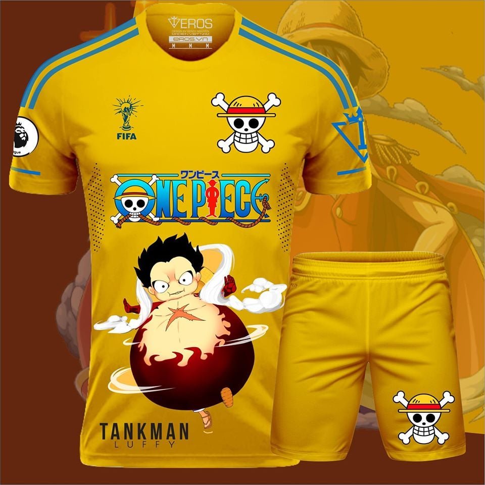 Bộ Đồ Thể Thao Nam Nữ Thun Lạnh Mịn Mát Họa Tiết One Piece Siêu Cute, Dùng Làm Áo Bóng Đá Chơi Thể Thao Hoặc Mặc Ở Nhà